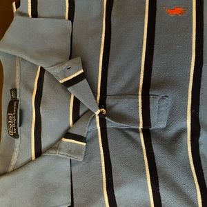 Men’s Polo shirt sleeve shirt. 3XL. Blue/Stripe